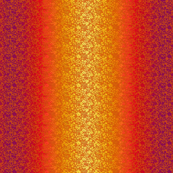Tequila Sunrise Floral Ombre # 6939S-38, sold in 1/2 yard increments