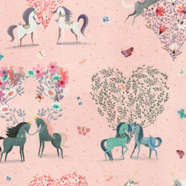 Unicorn Meadow -  Unicorns Peach # AQOD22413144, sold in 1/2 yard increments