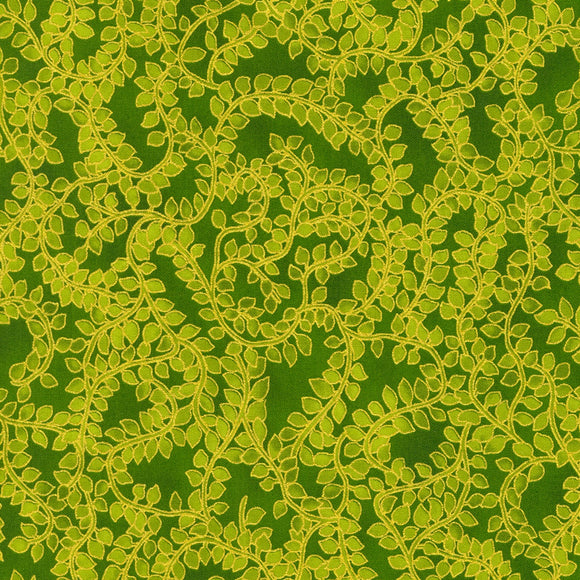 Vines Leaf w/Metallic AXUM2161143, sold in 1/2 yard increments