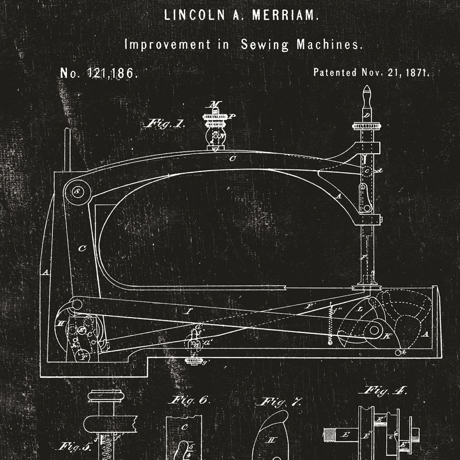 Sew Journal Sewing Machine Patent Black # C13887R-BLACK