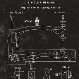 Sew Journal Sewing Machine Patent Black # C13887R-BLACK