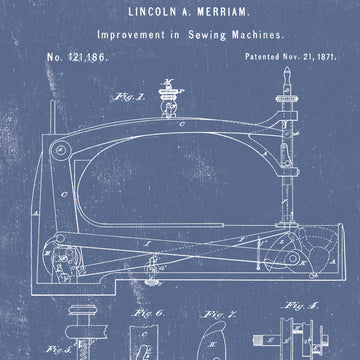 Sew Journal Sewing Machine Patent Denim # C13887R-DENIM  Fabric - StoryQuilts.com