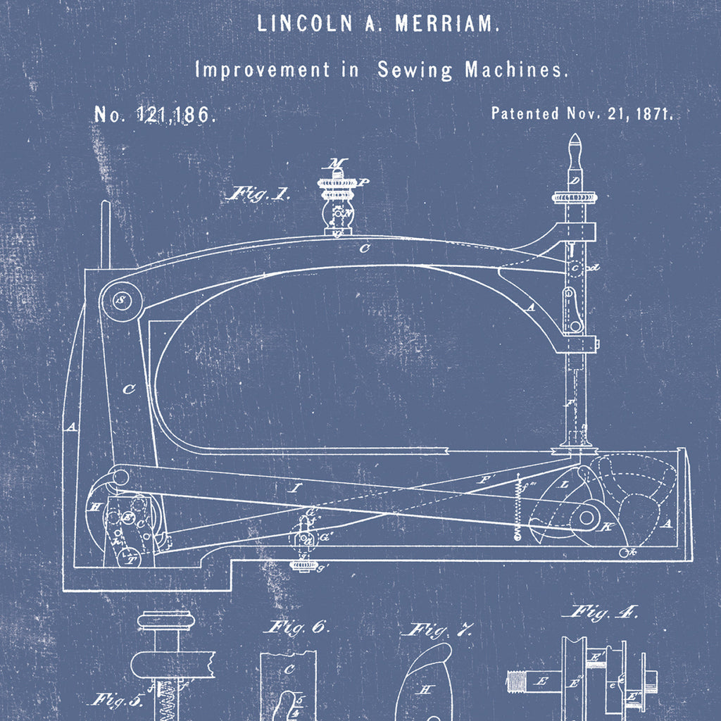 Sew Journal Sewing Machine Patent Denim # C13887R-DENIM