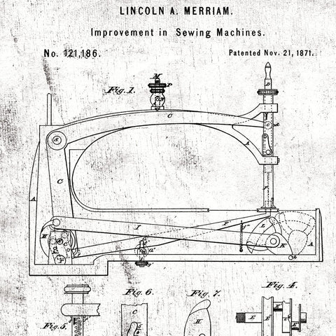 Sew Journal Sewing Machine Patent White # C13887R-WHITE