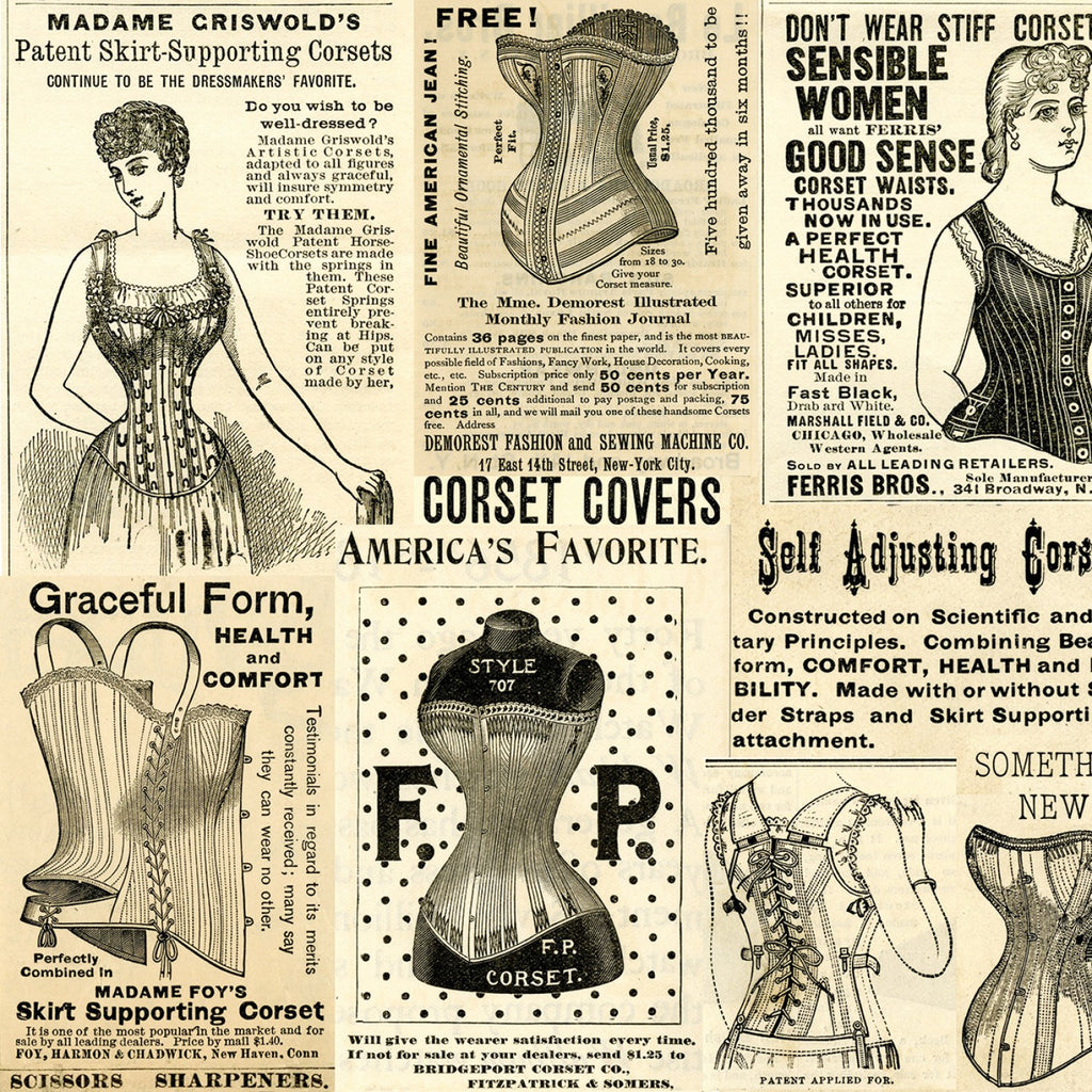 Sew Journal Vintage Corset Ads Parchment # C13889R-PARCHMENT