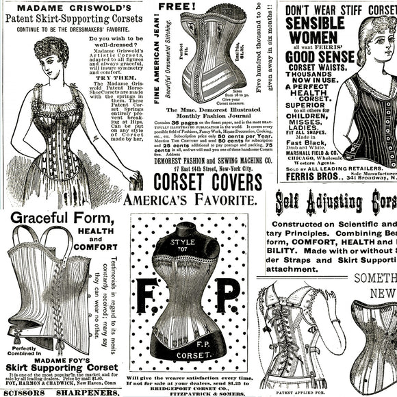 Sew Journal Vintage Corset Ads White # C13889R-WHITE