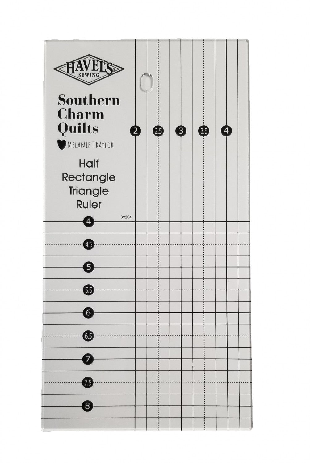 Split Rectangle Ruler Half Rectangle Triangle Ruler by Melanie Traylor for Havel's ...