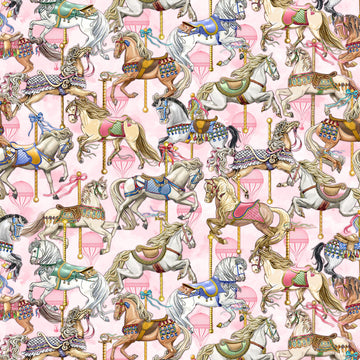 Multi Prety Fancy Carousel Horses # CD2505-MULTI  Fabric - StoryQuilts.com
