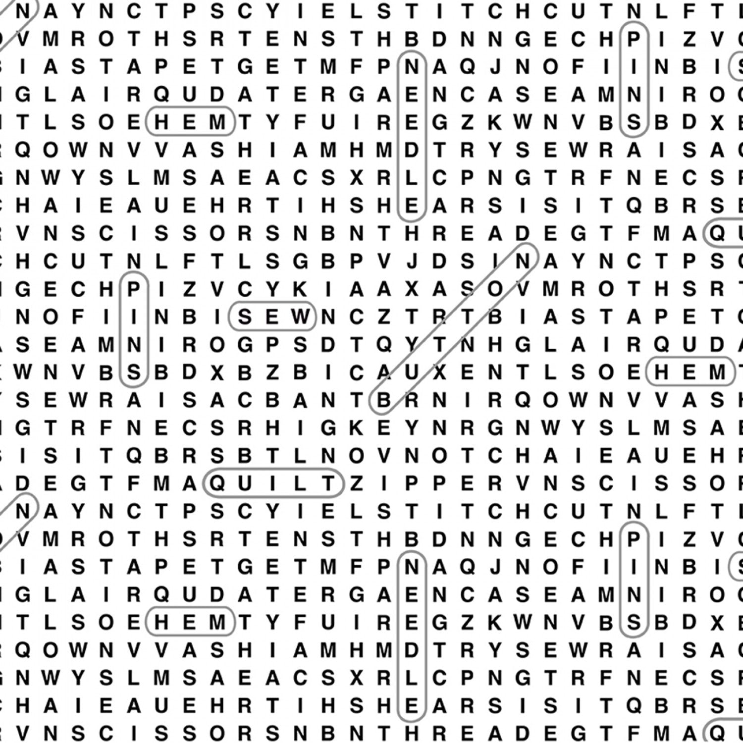 White Sewing Word Search  CD2596-WHITE