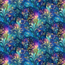 Multi Fantasy Leafy Vine # CD3208-MULTI, sold in 1/2 yard increments