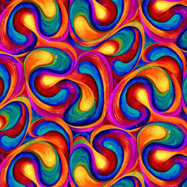 Bright Multi Painterly Swirls # CD3308-BRIGHT