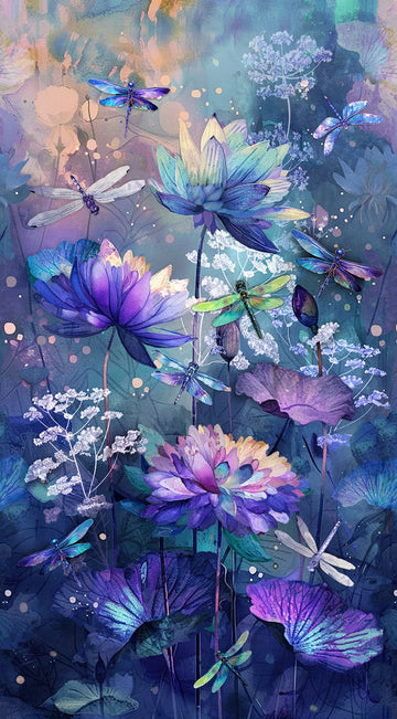 Multi Drangonfly Mist Panel 24 # CD3891-MULTI