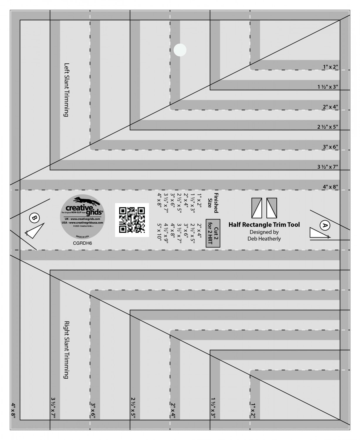 Creative Grids Half Rectangle Trim Tool CGRDH6