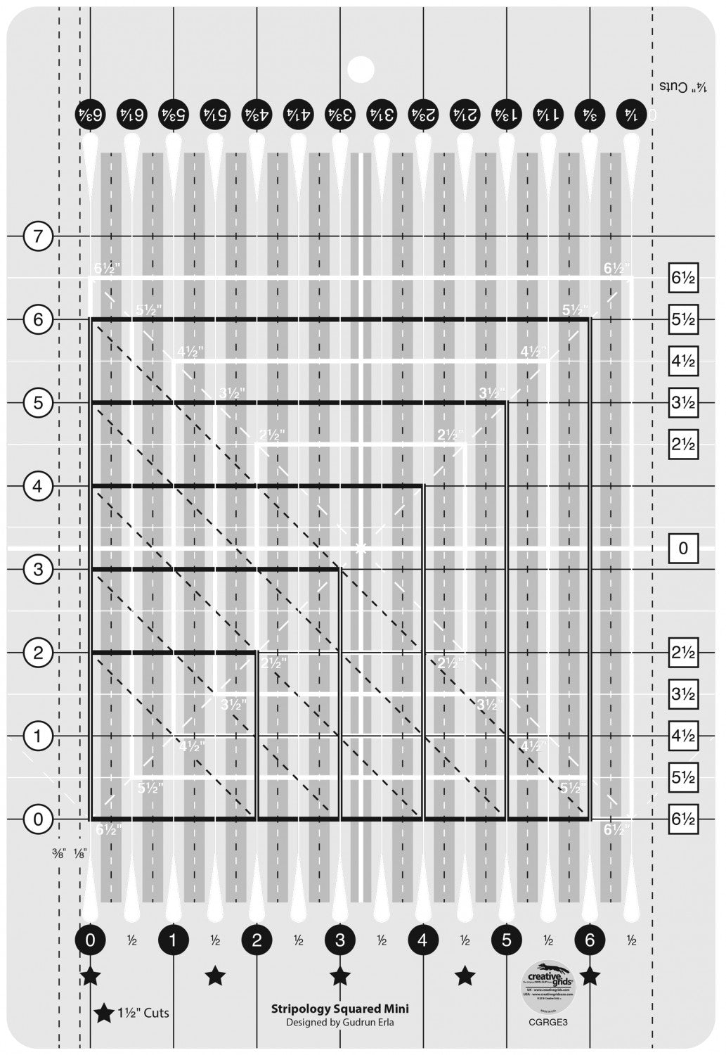 Creative Grids Stripology® Mini Quilt Ruler # CGRGE3