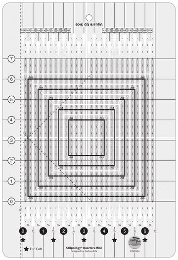Creative Grids Stripology® Quarters Mini Quilt Ruler # CGRGE4  Notion - StoryQuilts.com