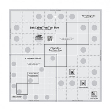 Creative Grids Log Cabin Trim Tool Two 6in & 12in Blocks Quilt Ruler # CGRJAW2  Notion - StoryQuilts.com