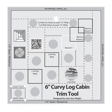 Creative Grids Curvy Log Cabin 6in  Ruler - StoryQuilts.com