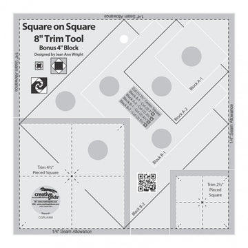 Square on Square Trim Tool - 4in or 8in Finished # CGRJAW8  Notion - StoryQuilts.com