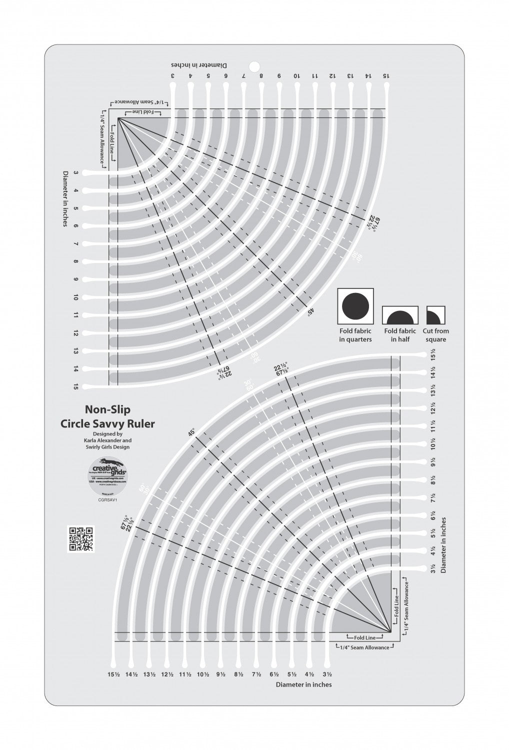 Creative Grids Circle Savvy Ruler, CGRSAV1