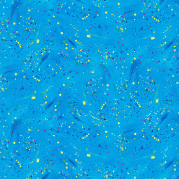 Turquois Utopia Small Metallic Paint Splatters  Fabric - StoryQuilts.com
