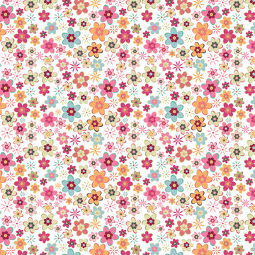 Calico Cowgirls White Cowgirl Meadow # CW24816,  sold in 1/2 yard increments