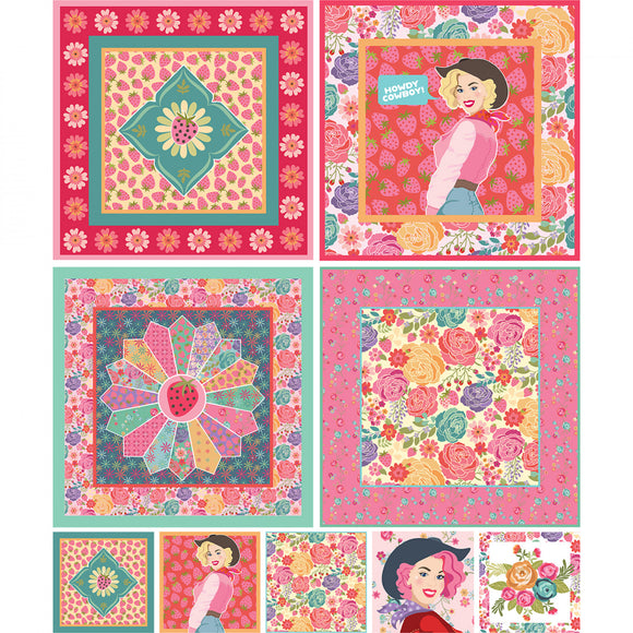 Calico Cowgirls Bandana Panel Multi CW24832