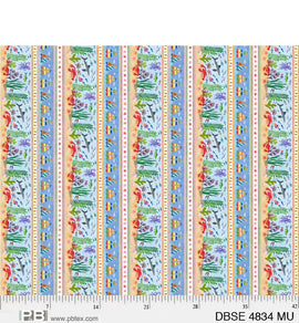 "Deep Blue Sea" Stripe DBSE 4834 MU sold in 1/2 yard increments