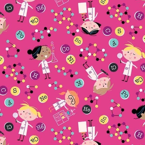 Pink Science Codeing STEM Squad, Girls in Science Pink DC9719-PINK-D | StoryQuilts.com