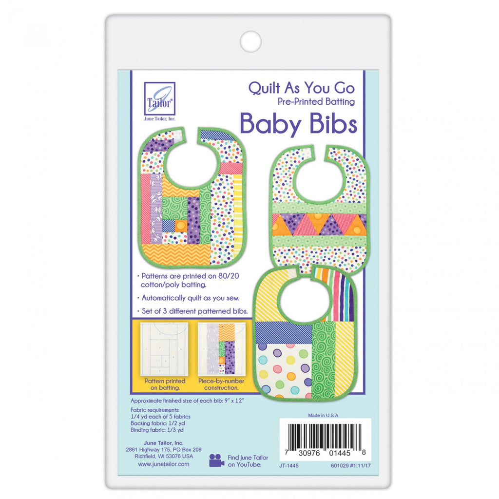 Quilt As You Go Baby Bibs 3 pack