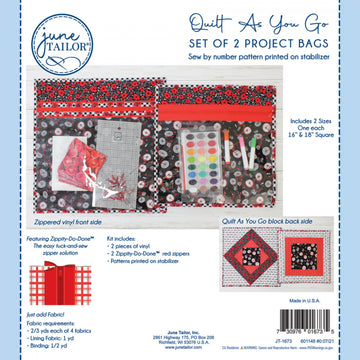 Project Bag Zippity-Do-Done Kit - Red  Kit - StoryQuilts.com