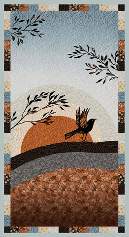 Fabric Panels Quilting Birds Block Panel 22x 23 - Elizabeth Studios