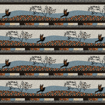 Origins Silhouetted Border Stripe ORIG5185-MU  Fabric - StoryQuilts.com