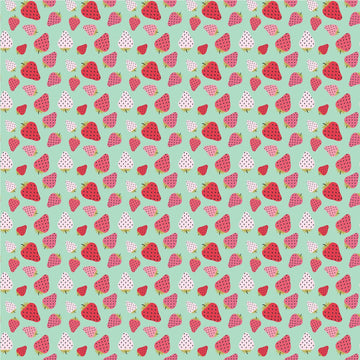 Mint Strawberry Patch # PH23421,  sold in 1/2 yard increments
