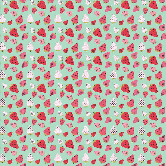 Mint Strawberry Patch # PH23421,  sold in 1/2 yard increments