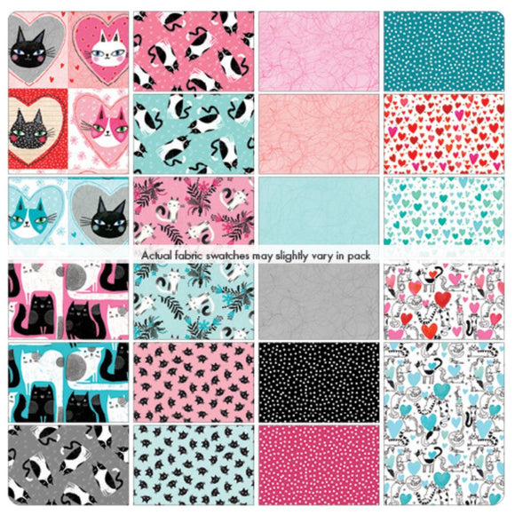 Kitty Box Set - 42 Purrfect Cats 5in squares, Sweet and Charming Pattern