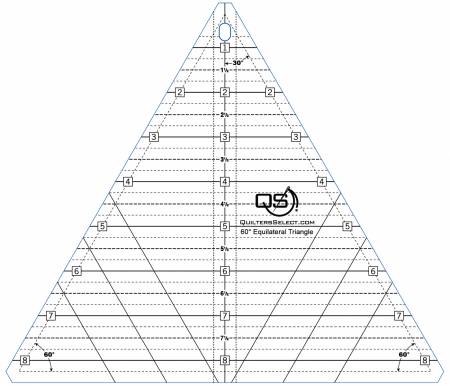 Quilter's Select 60 Degree 8-1/2in Quilting Ruler,  QS-60TRI