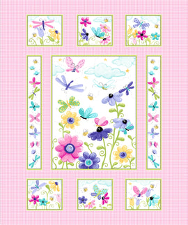 Pink Flutter the Butterfly 36" Quilt Panel # SB20265-520