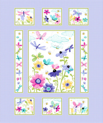 Lilac Flutter the Butterfly 36" Quilt Panel # SB20265-620  Fabric - StoryQuilts.com