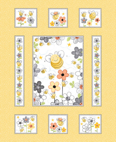 Yellow Sweet Bees Panel # SB20360-310