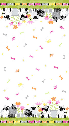 Lal the Lamb: Double Border with Bows - Susy Bee 20403-100