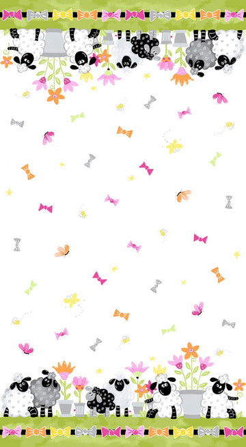Lal the Lamb: Double Border with Bows - Susy Bee 20403-100