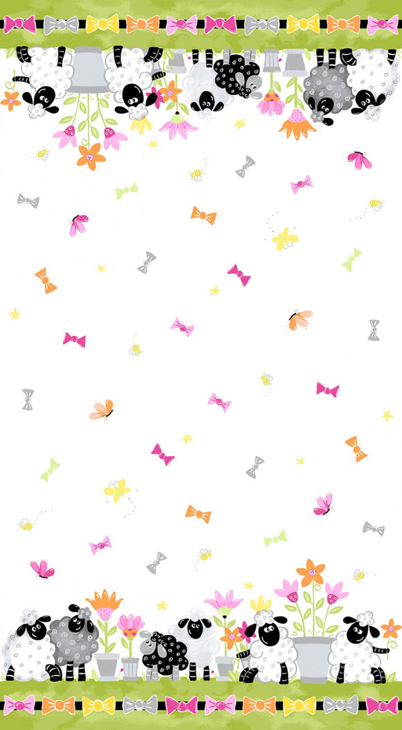 Lal the Lamb: Double Border with Bows - Susy Bee 20403-100