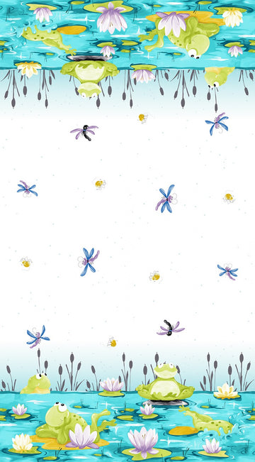 Aqua Paul's Pond Double Border # SB20407-930  Fabric - StoryQuilts.com