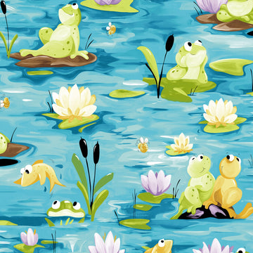 Turquoise Paul's Pond Allover # SB20408-950  Fabric - StoryQuilts.com