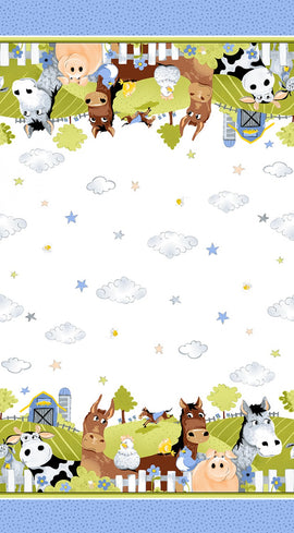 Denim Barnyard Blues Double Border # SB20416-760