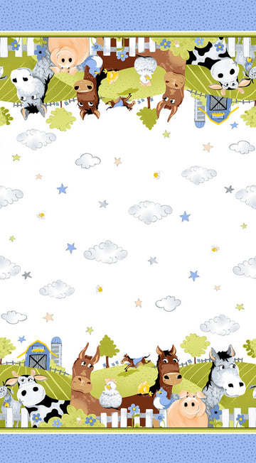 Denim Barnyard Blues Double Border # SB20416-760