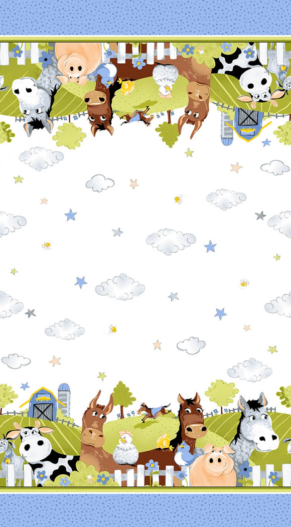 Denim Barnyard Blues Double Border # SB20416-760