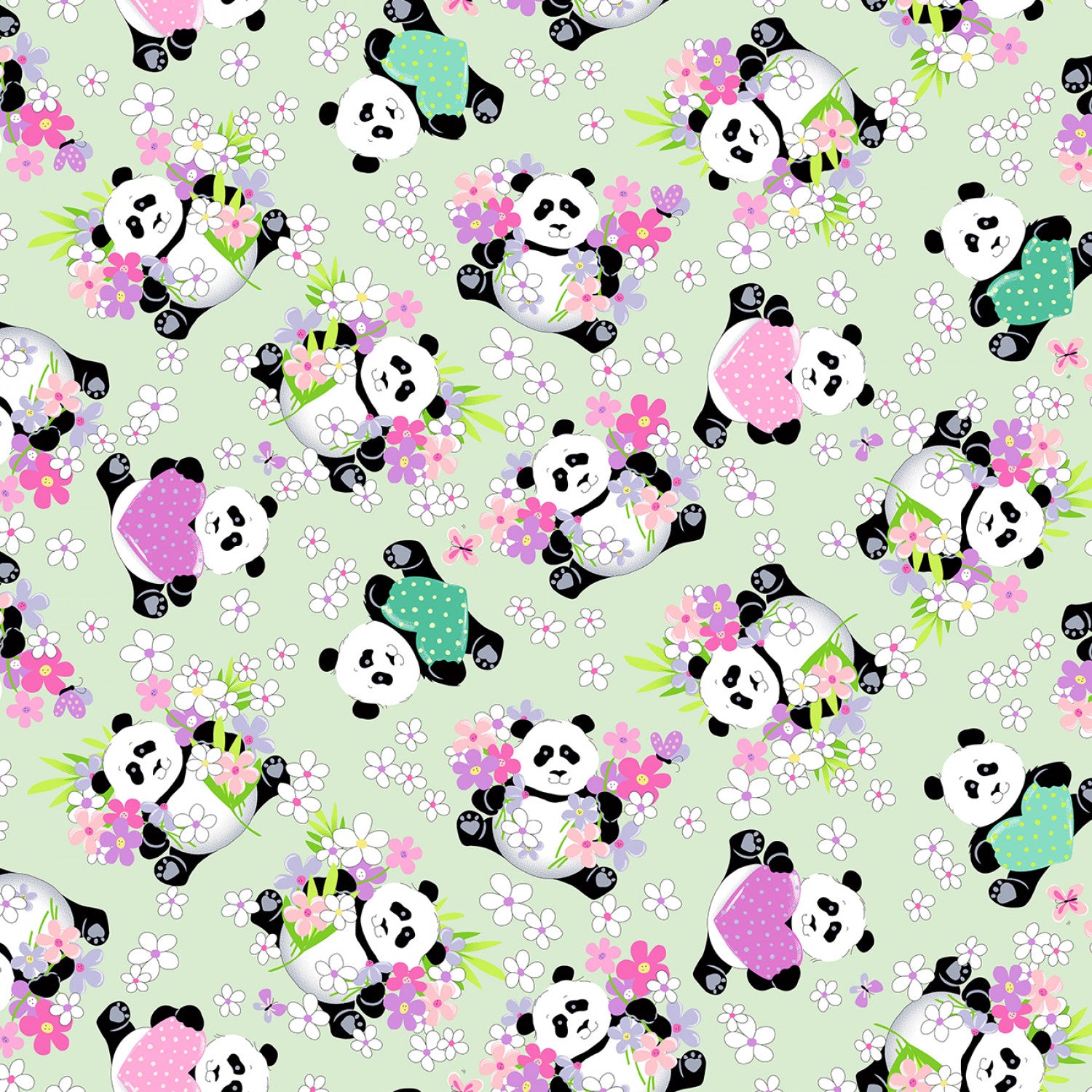 Soft Green Panda Party Tossed Pandas # SB20427-835