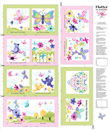 Multi Flutter the Butterfly 36" Storybook # SB20439-999  Fabric - StoryQuilts.com