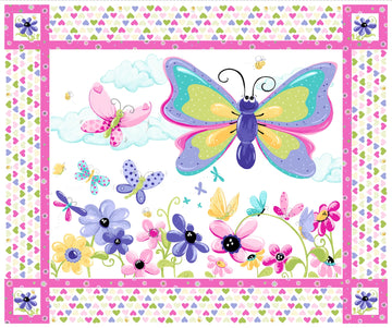 Multi Flutter the Butterfly 36" Play Mat # SB20440-999 by Suzybee  Fabric - StoryQuilts.com